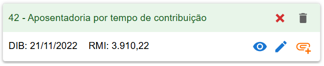 Quadro benefício adicionado