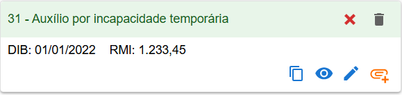 Quadro benefício adicionado