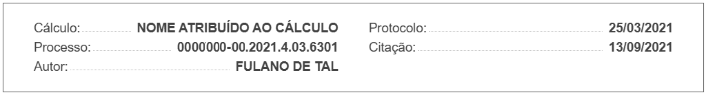 Demonstrativo atrasados cabeçalho